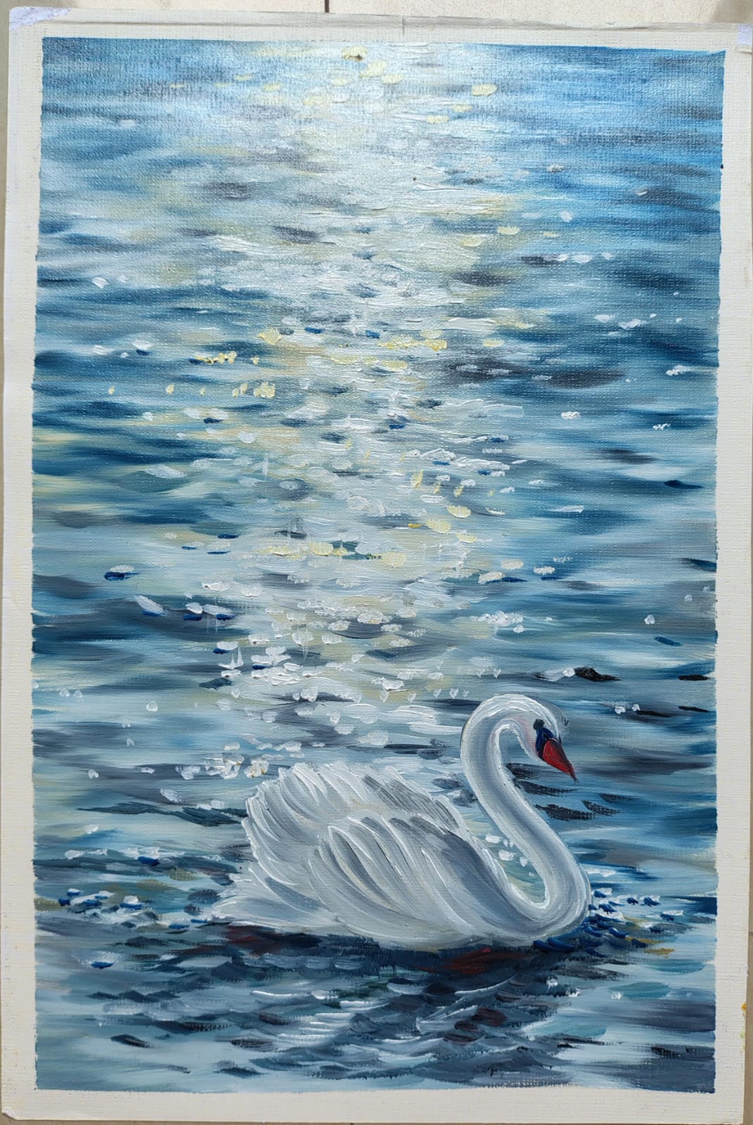 Swan Oil Painting